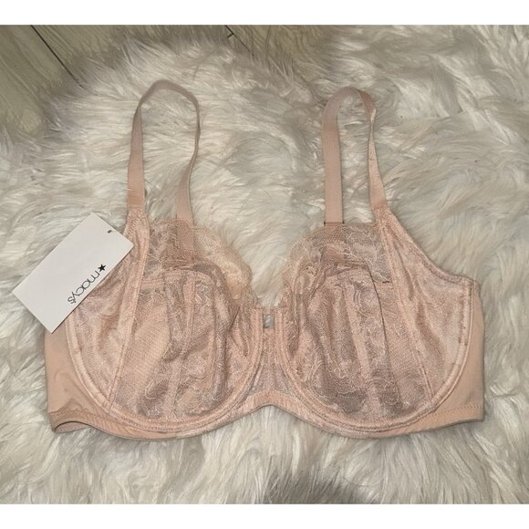 Natori 746211 Statement Floral Lace Sheer Full Figure Bra UW Womens 36D Pink New - Picture 2 of 6